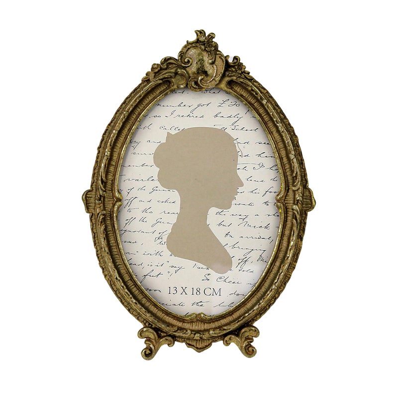 Sunlit Vintage Picture Frame 5x7 Inch, Oval Antique Photo Frames with Glass Front, Luxury Photo Display, Tabletop Wall Hanging, Gift Ideas, Brown - Image 1